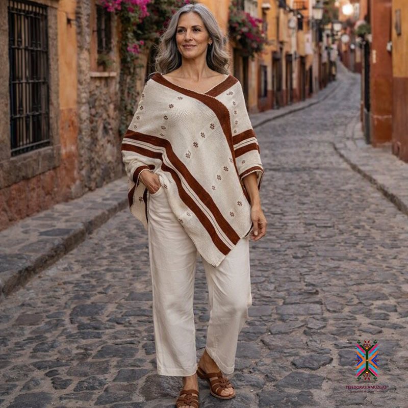 Blusa Quechquémitl Artesanal Amuzga